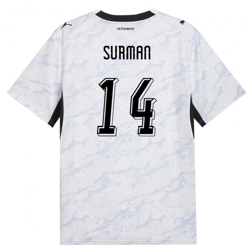 Danxen Women New Zealand Finn Surman #14 Black White Away Jersey 26-28 T-Shirt