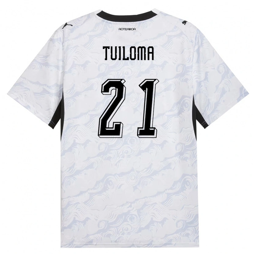 Danxen Women New Zealand Bill Tuiloma #21 Black White Away Jersey 26-28 T-Shirt