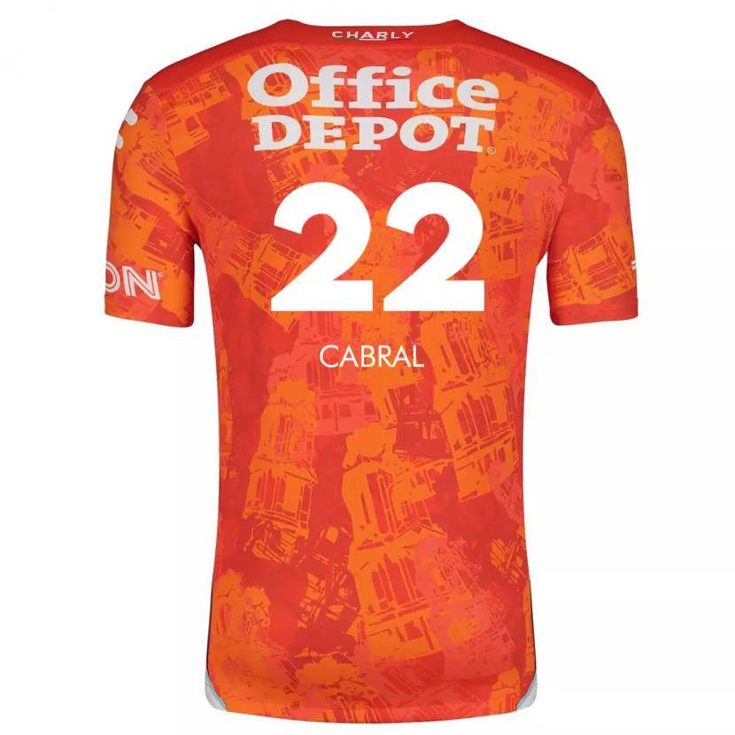 Danxen Kid Gustavo Cabral #22 Orange White Away Jersey 2024/25 T-Shirt