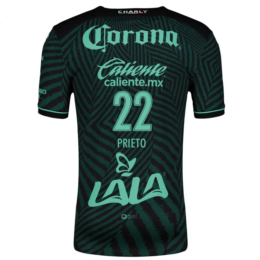 Danxen Kid Ronaldo Prieto #22 Black Green Away Jersey 2024/25 T-Shirt