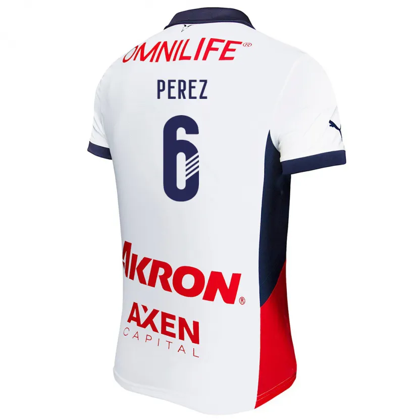 Danxen Kid Pável Pérez #6 White Red Blue Away Jersey 2024/25 T-Shirt