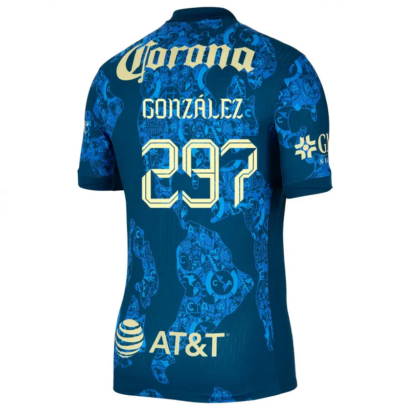 Danxen Kid Océlotl González #297 Blue Yellow Away Jersey 2024/25 T-Shirt
