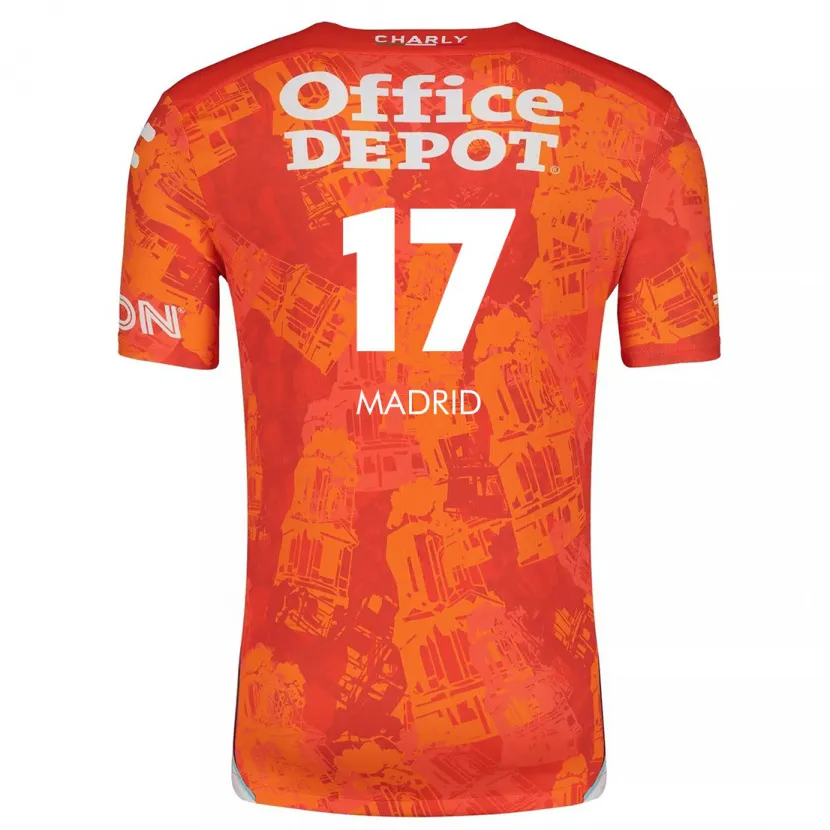 Danxen Men Yanín Madrid #17 Orange White Away Jersey 2024/25 T-Shirt