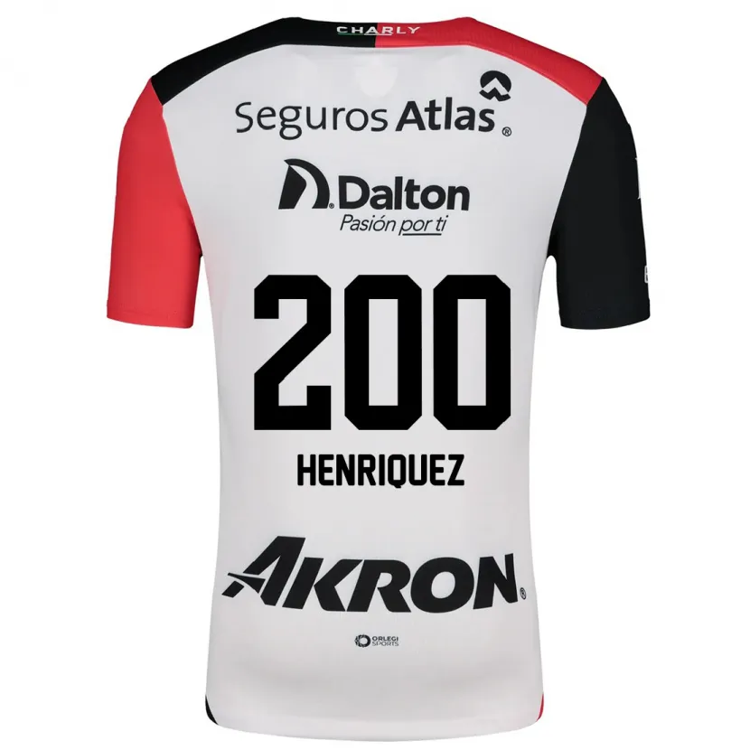 Danxen Men Carlos Henríquez #200 White Red Black Away Jersey 2024/25 T-Shirt