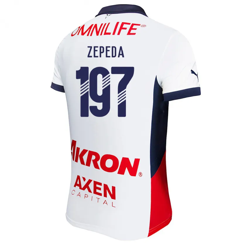 Danxen Men Carlos Zepeda #197 White Red Blue Away Jersey 2024/25 T-Shirt