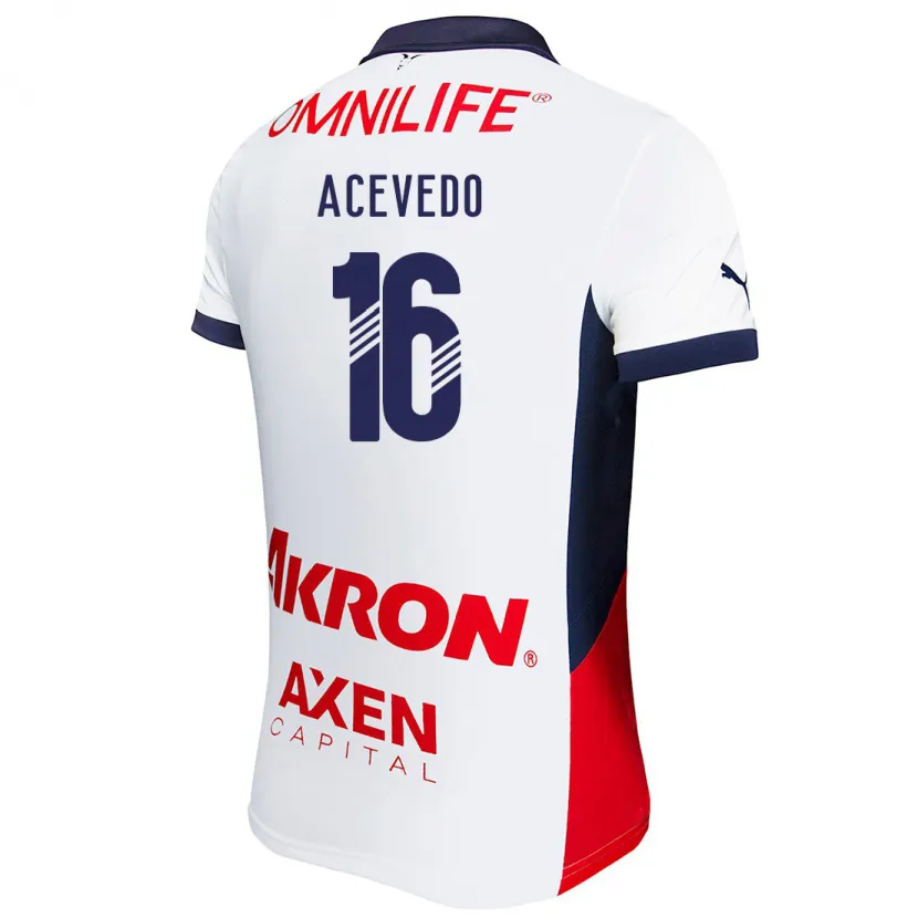 Danxen Men Victoria Acevedo #16 White Red Blue Away Jersey 2024/25 T-Shirt