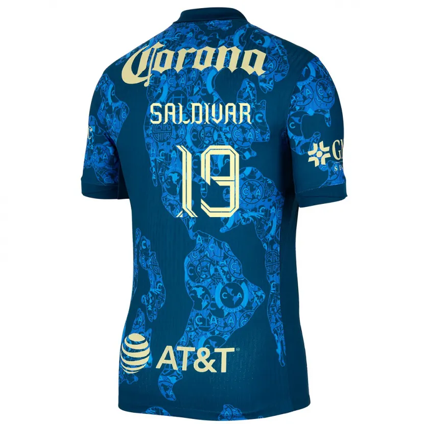 Danxen Men Montserrat Saldivar #19 Blue Yellow Away Jersey 2024/25 T-Shirt