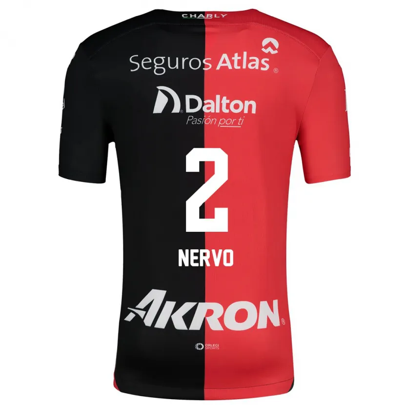 Danxen Women Hugo Nervo #2 Red Black Home Jersey 2024/25 T-Shirt