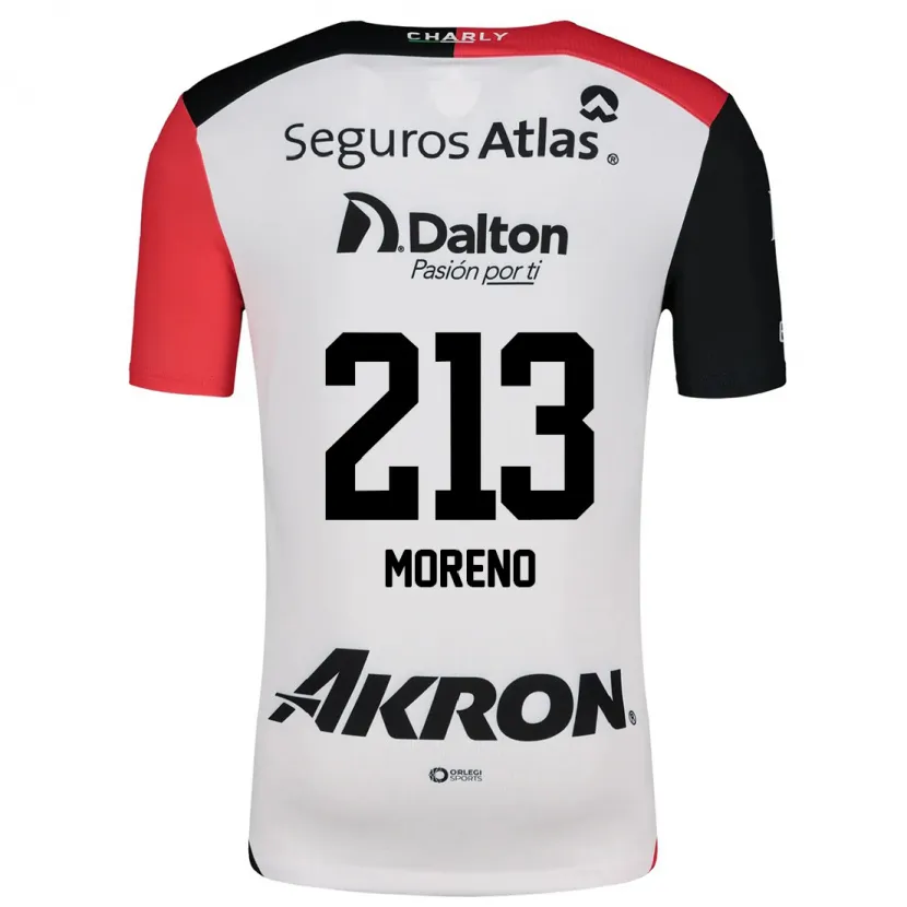 Danxen Women Eduardo Moreno #213 White Red Black Away Jersey 2024/25 T-Shirt