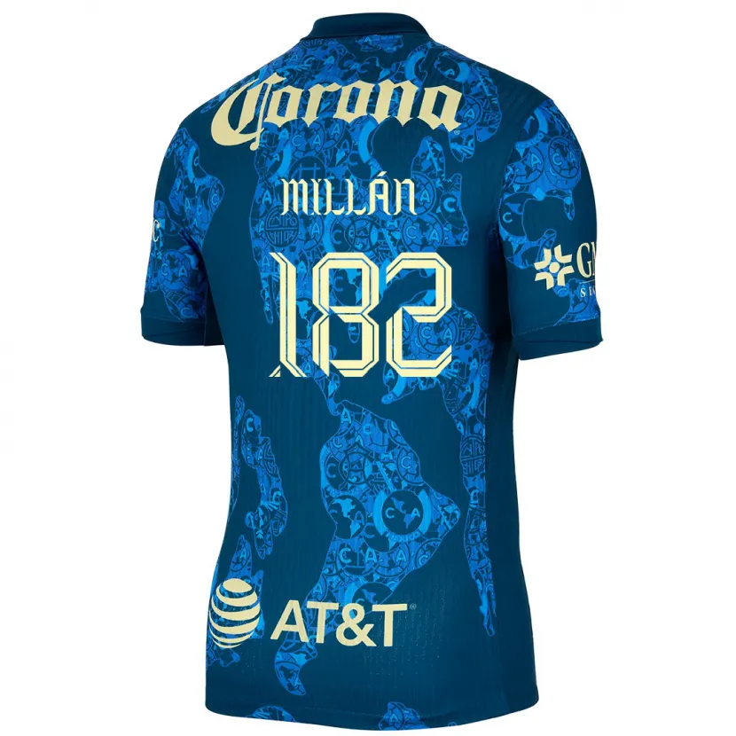 Danxen Women Daniel Millán #182 Blue Yellow Away Jersey 2024/25 T-Shirt