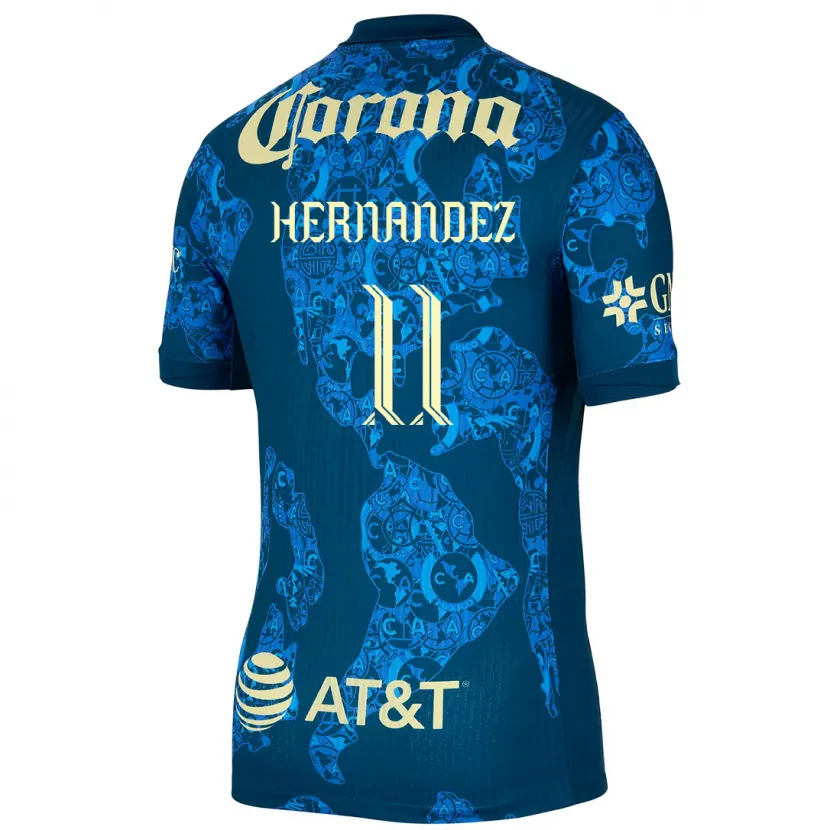 Danxen Women Montserrat Hernandez #11 Blue Yellow Away Jersey 2024/25 T-Shirt