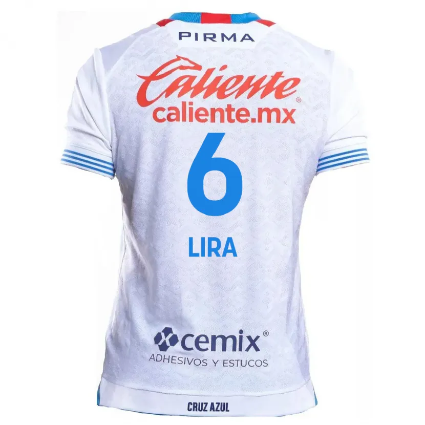 Danxen Kid Érik Lira #6 White Blue Away Jersey 2024/25 T-Shirt