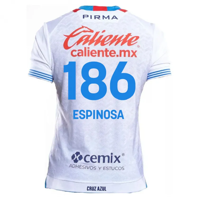 Danxen Kid Brandón Espinosa #186 White Blue Away Jersey 2024/25 T-Shirt
