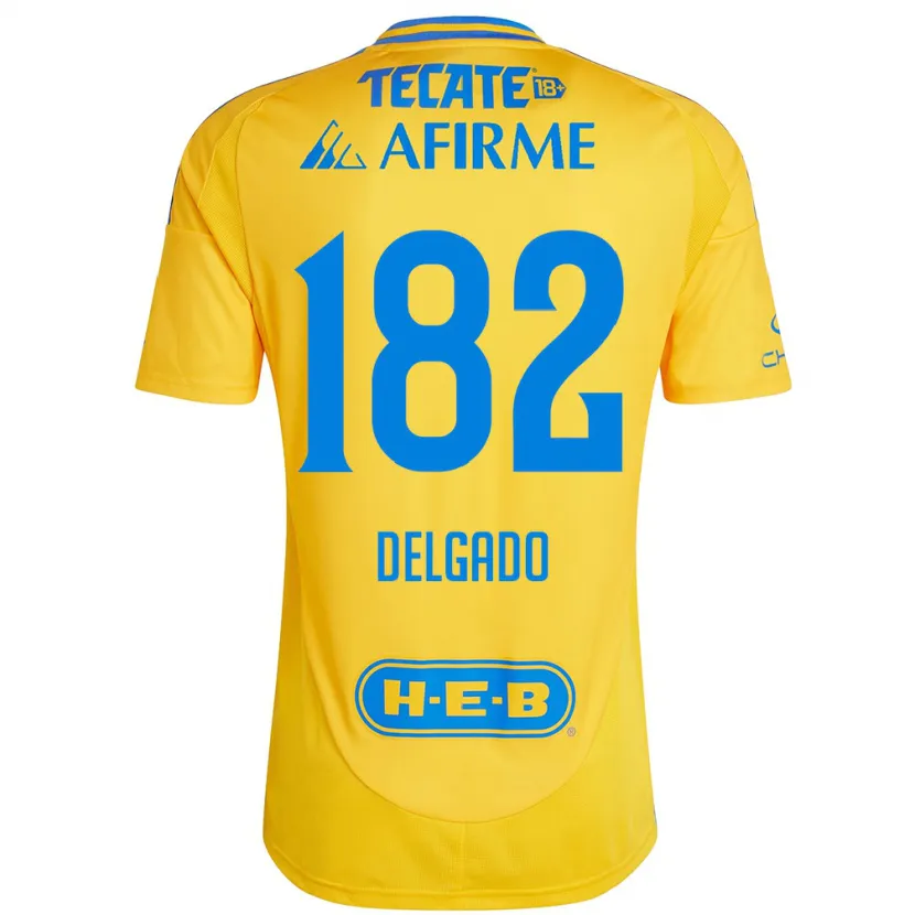 Danxen Women Arturo Delgado #182 Gold Yellow Home Jersey 2024/25 T-Shirt