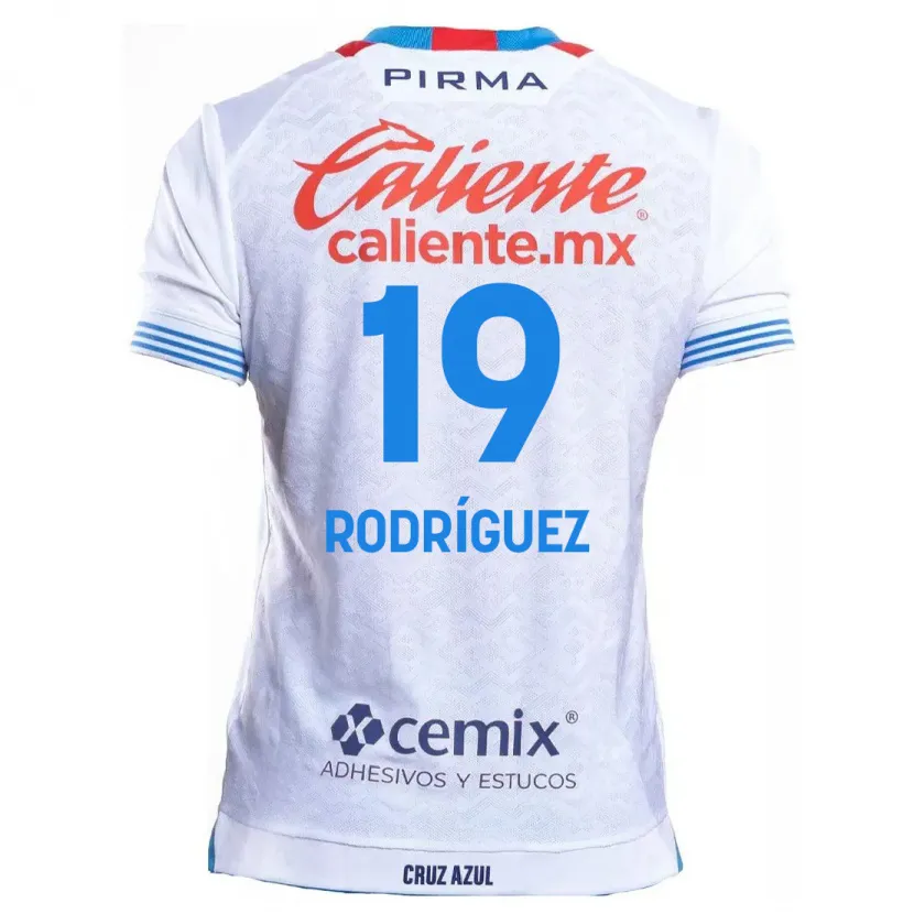 Danxen Women Carlos Rodríguez #19 White Blue Away Jersey 2024/25 T-Shirt