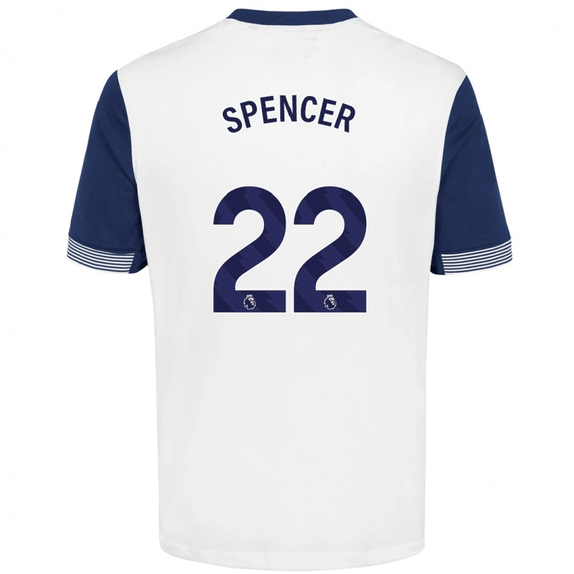 Danxen Kid Rebecca Spencer #22 White Blue Home Jersey 2024/25 T-Shirt