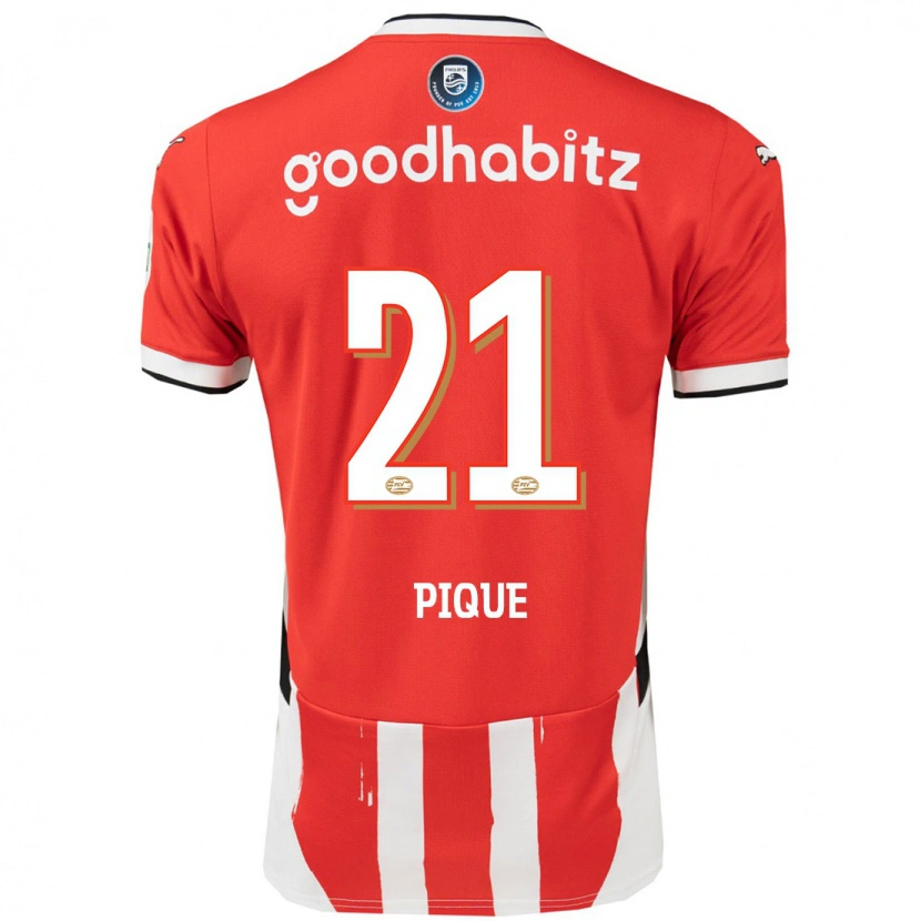Danxen Kid Naomi Piqué #21 Red White Home Jersey 2024/25 T-Shirt