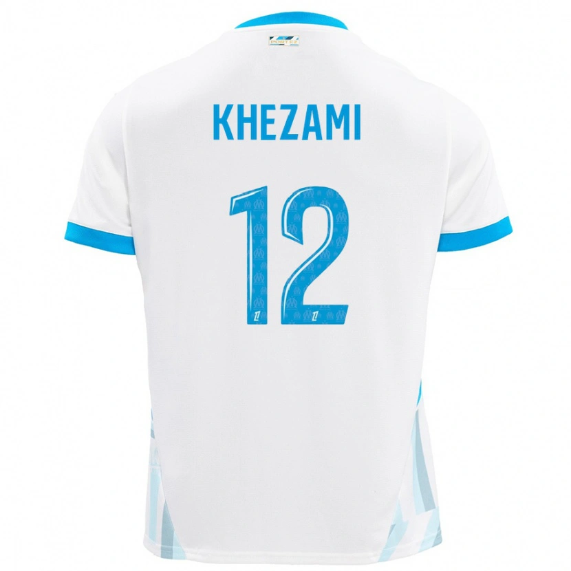 Danxen Kid Roselène Khezami #12 White Sky Blue Home Jersey 2024/25 T-Shirt