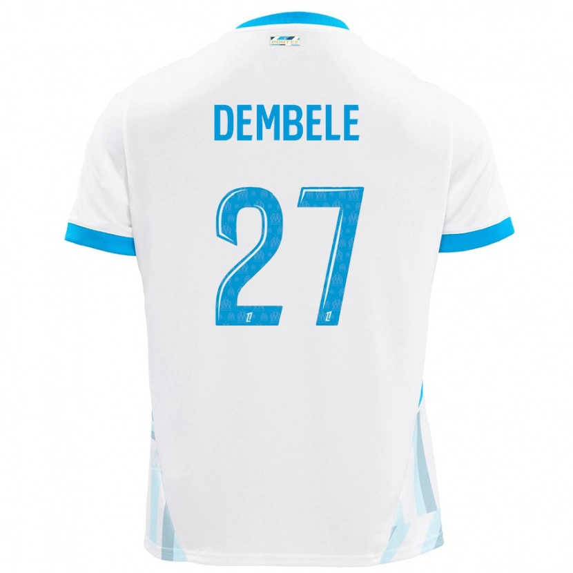 Danxen Kid Coumba Dembélé #27 White Sky Blue Home Jersey 2024/25 T-Shirt