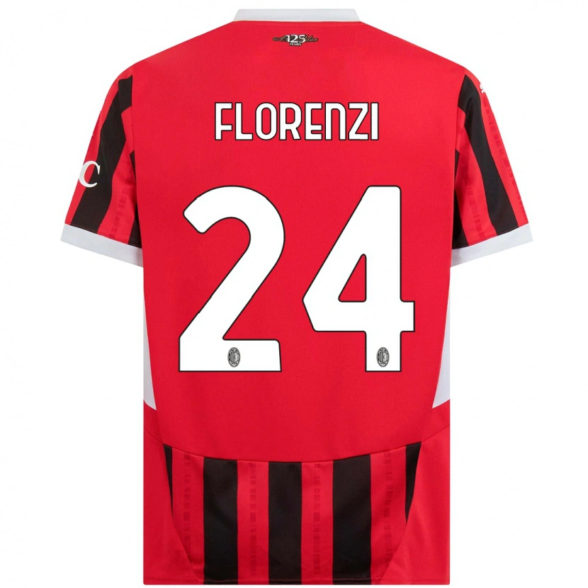 Danxen Kid Alessandro Florenzi #24 Red Black Home Jersey 2024/25 T-Shirt