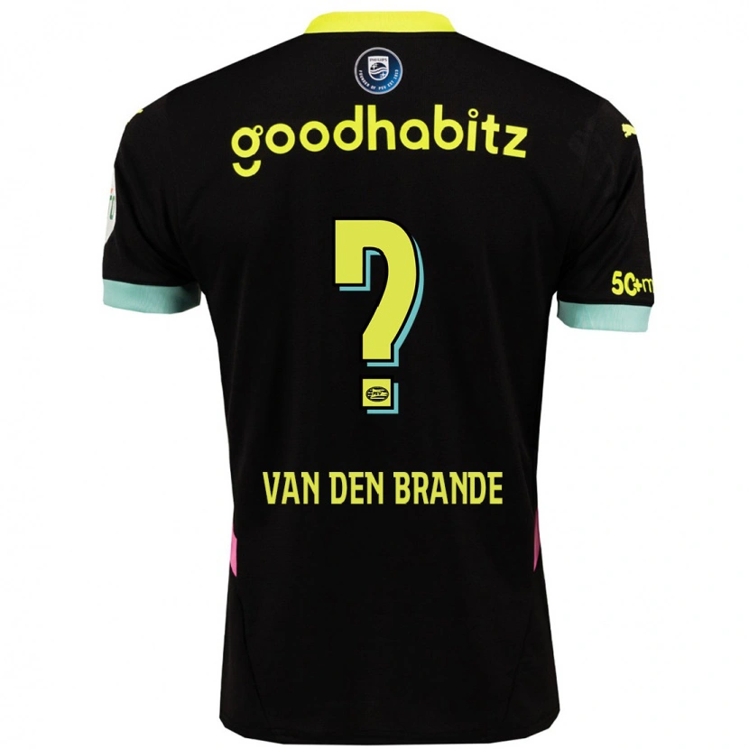 Danxen Kid Daan Van Den Brande #0 Black Yellow Away Jersey 2024/25 T-Shirt