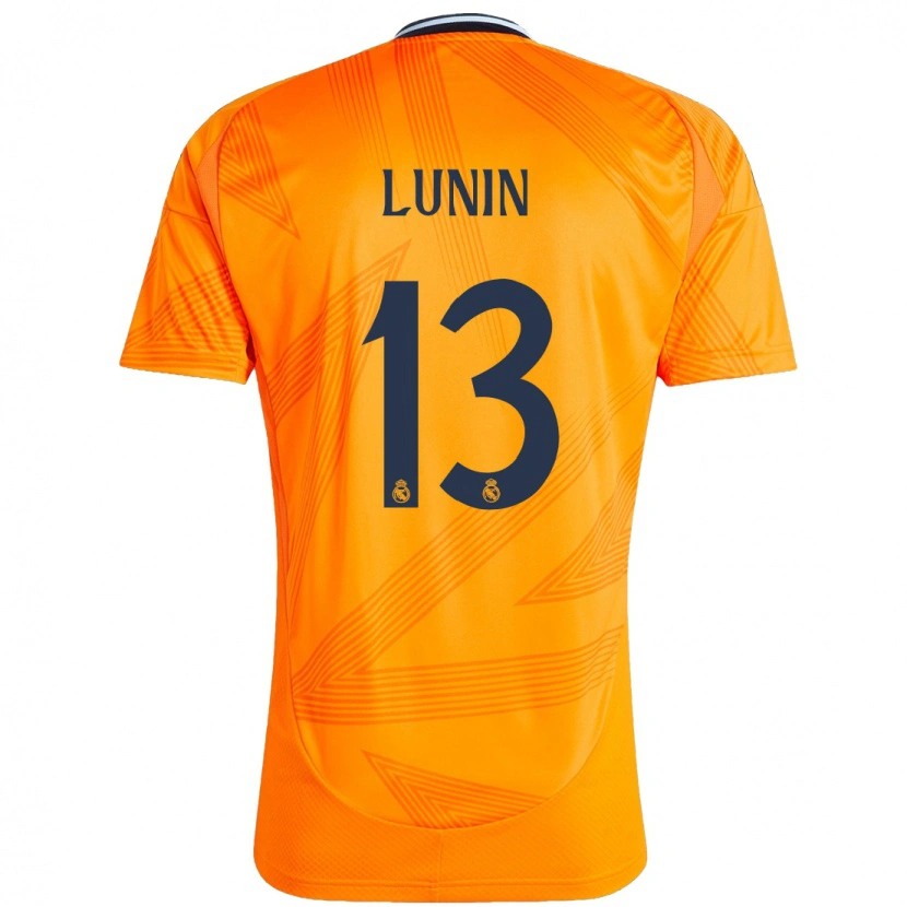 Danxen Kid Andriy Lunin #13 Orange Away Jersey 2024/25 T-Shirt