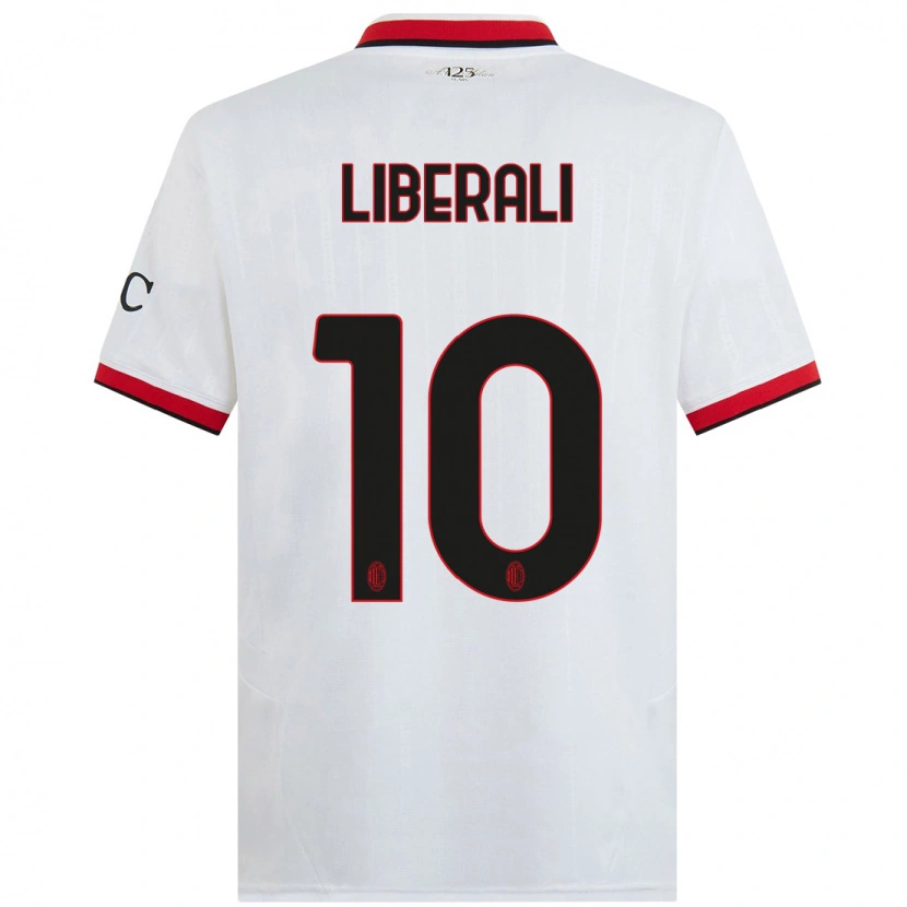 Danxen Kid Mattia Liberali #10 White Black Red Away Jersey 2024/25 T-Shirt