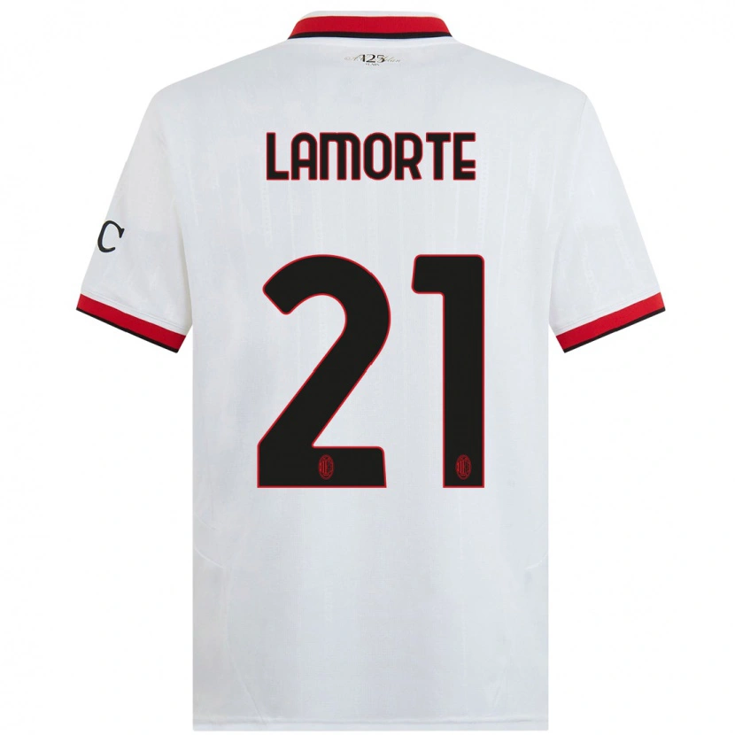 Danxen Kid Alessandro Lamorte #21 White Black Red Away Jersey 2024/25 T-Shirt