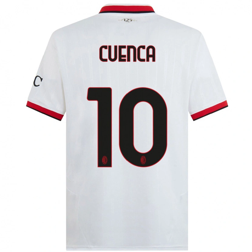 Danxen Kid Hugo Cuenca #10 White Black Red Away Jersey 2024/25 T-Shirt