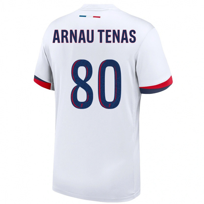 Danxen Kid Arnau Tenas #80 White Blue Red Away Jersey 2024/25 T-Shirt