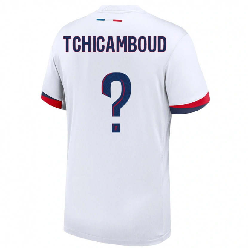 Danxen Kid Queyrell Tchicamboud #0 White Blue Red Away Jersey 2024/25 T-Shirt