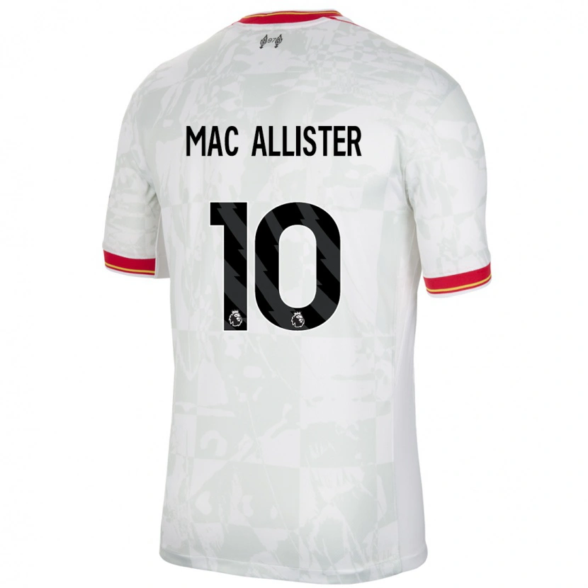 Danxen Kid Alexis Mac Allister #10 White Red Black Third Jersey 2024/25 T-Shirt
