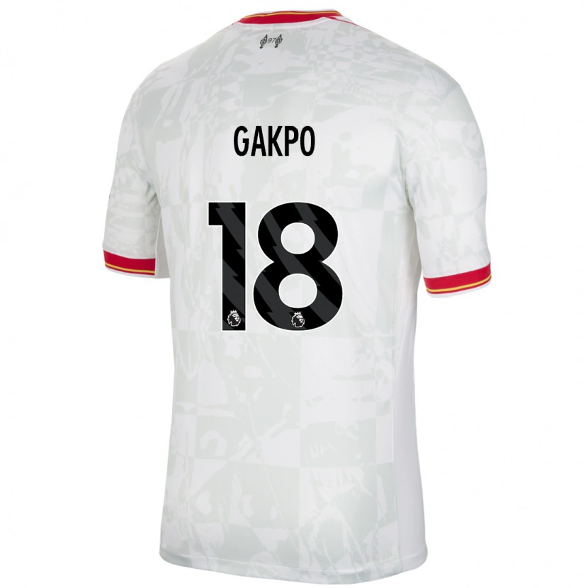 Danxen Kid Cody Gakpo #18 White Red Black Third Jersey 2024/25 T-Shirt