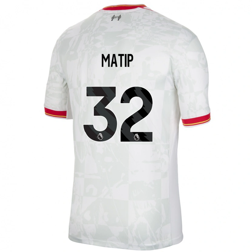 Danxen Kid Joel Matip #32 White Red Black Third Jersey 2024/25 T-Shirt
