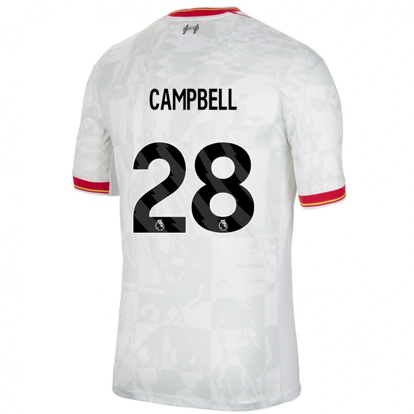 Danxen Kid Megan Campbell #28 White Red Black Third Jersey 2024/25 T-Shirt