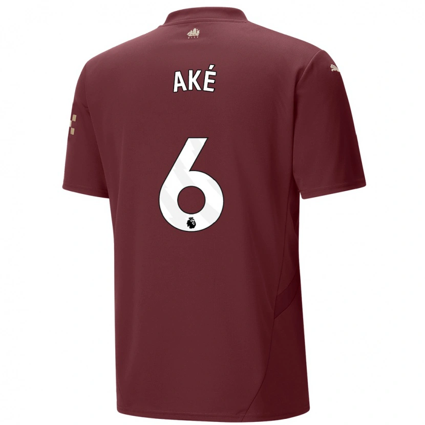 Danxen Kid Nathan Aké #6 Maroon Third Jersey 2024/25 T-Shirt