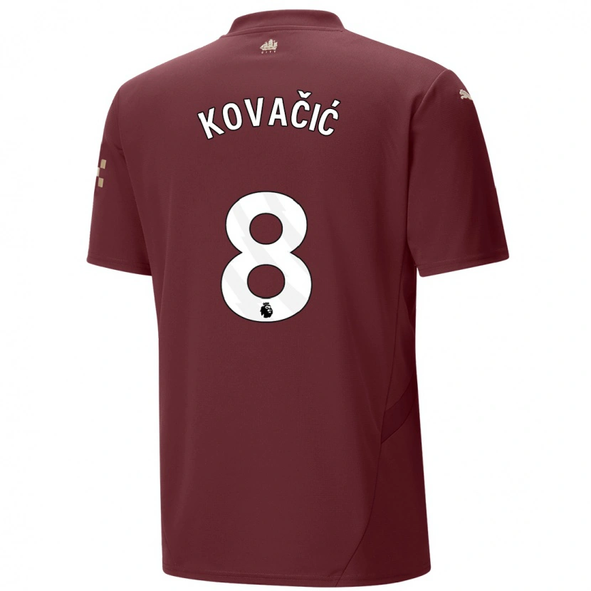 Danxen Kid Mateo Kovacic #8 Maroon Third Jersey 2024/25 T-Shirt