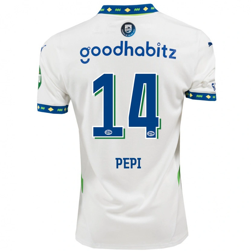 Danxen Kid Ricardo Pepi #14 White Dark Blue Third Jersey 2024/25 T-Shirt