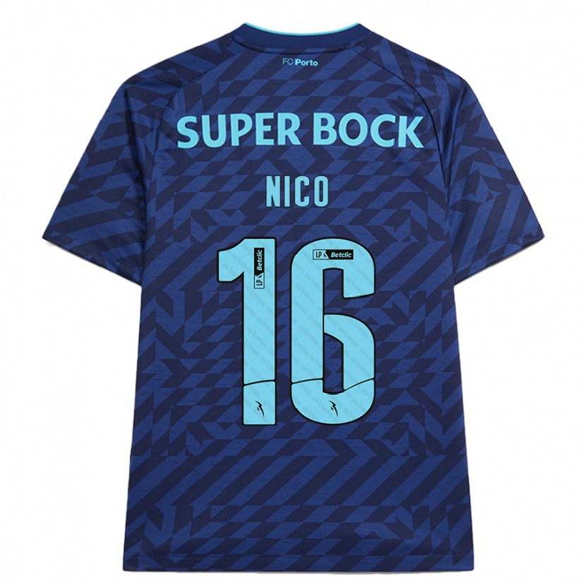 Danxen Kid Nico González #16 Navy Blue Third Jersey 2024/25 T-Shirt