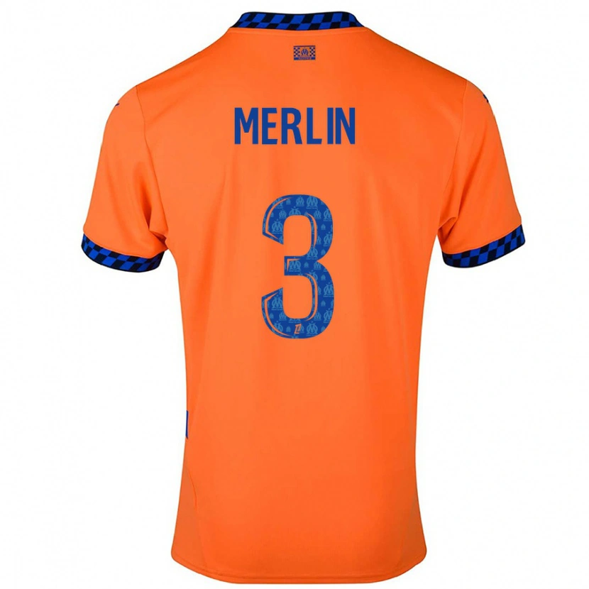 Danxen Kid Quentin Merlin #3 Orange Dark Blue Third Jersey 2024/25 T-Shirt