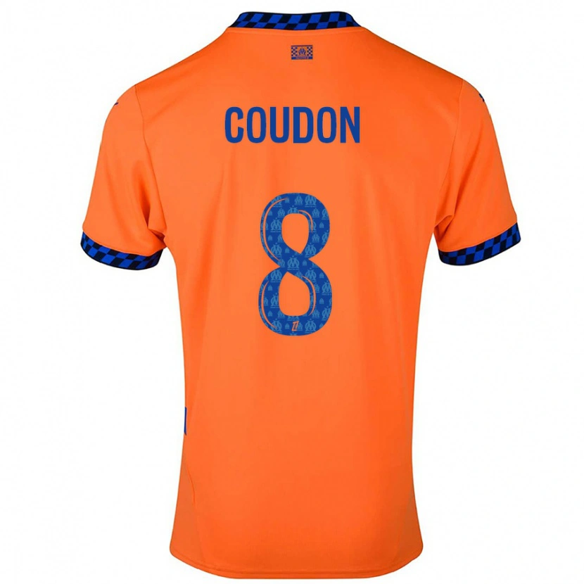 Danxen Kid Marine Coudon #8 Orange Dark Blue Third Jersey 2024/25 T-Shirt