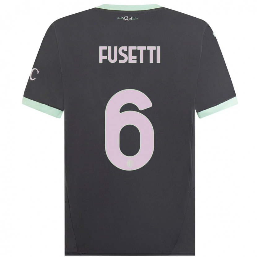 Danxen Kid Laura Fusetti #6 Grey Third Jersey 2024/25 T-Shirt