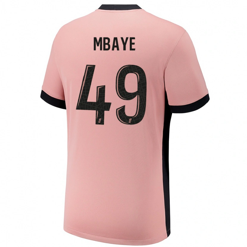 Danxen Kid Ibrahim Mbaye #49 Rust Pink Third Jersey 2024/25 T-Shirt
