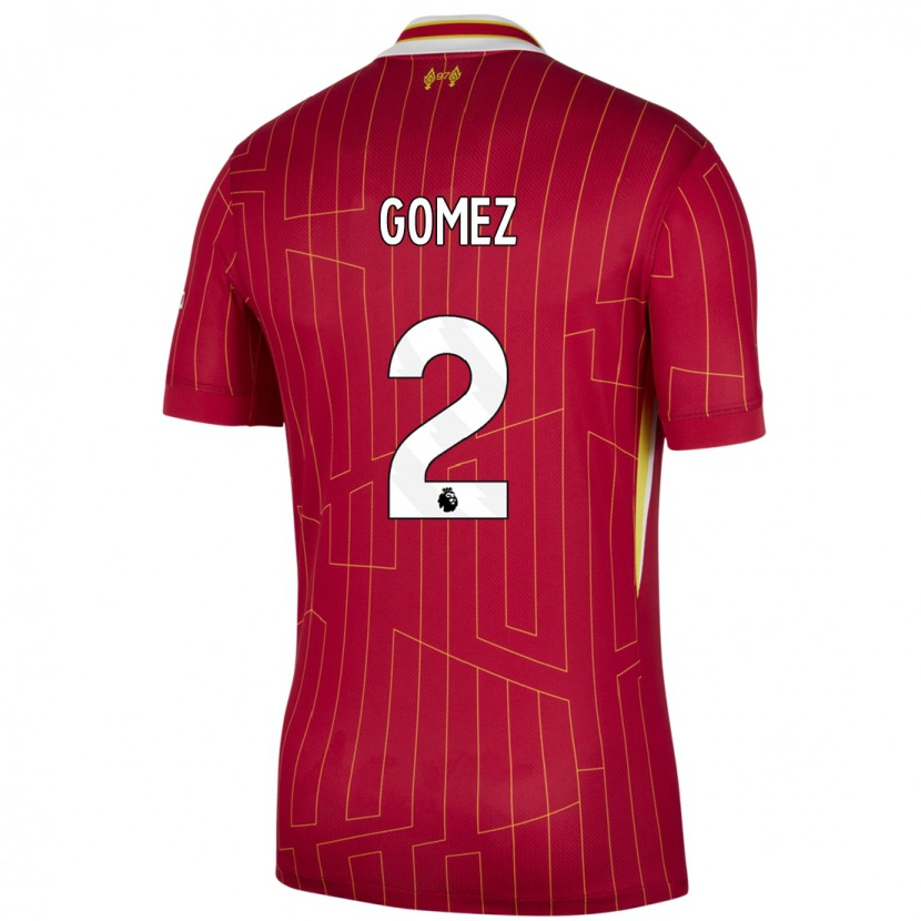 Danxen Men Joe Gomez #2 Red Yellow White Home Jersey 2024/25 T-Shirt