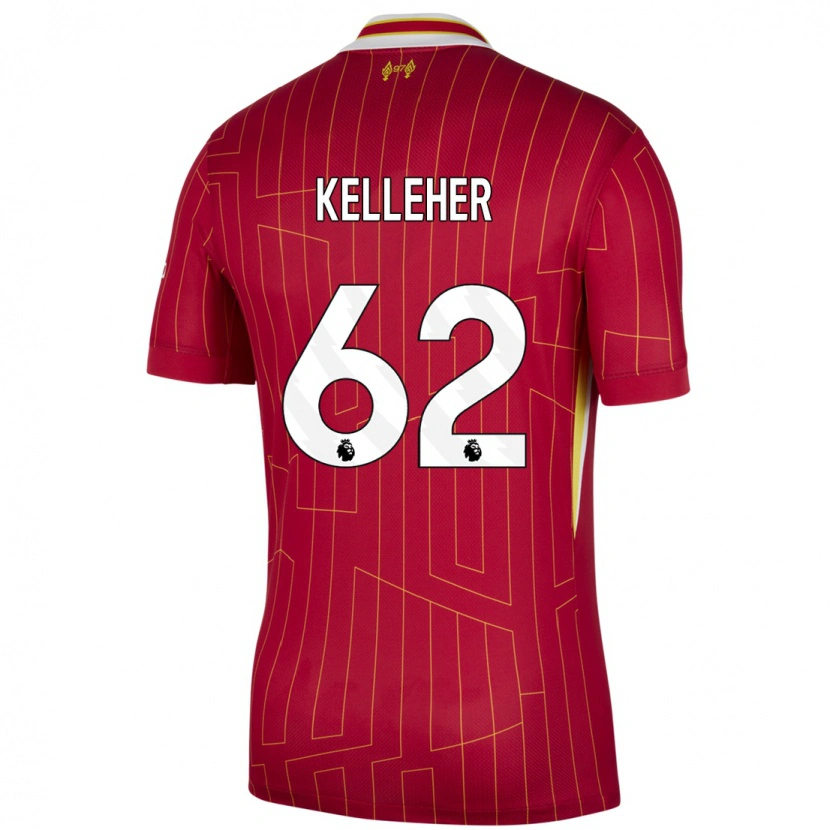Danxen Men Caoimhín Kelleher #62 Red Yellow White Home Jersey 2024/25 T-Shirt