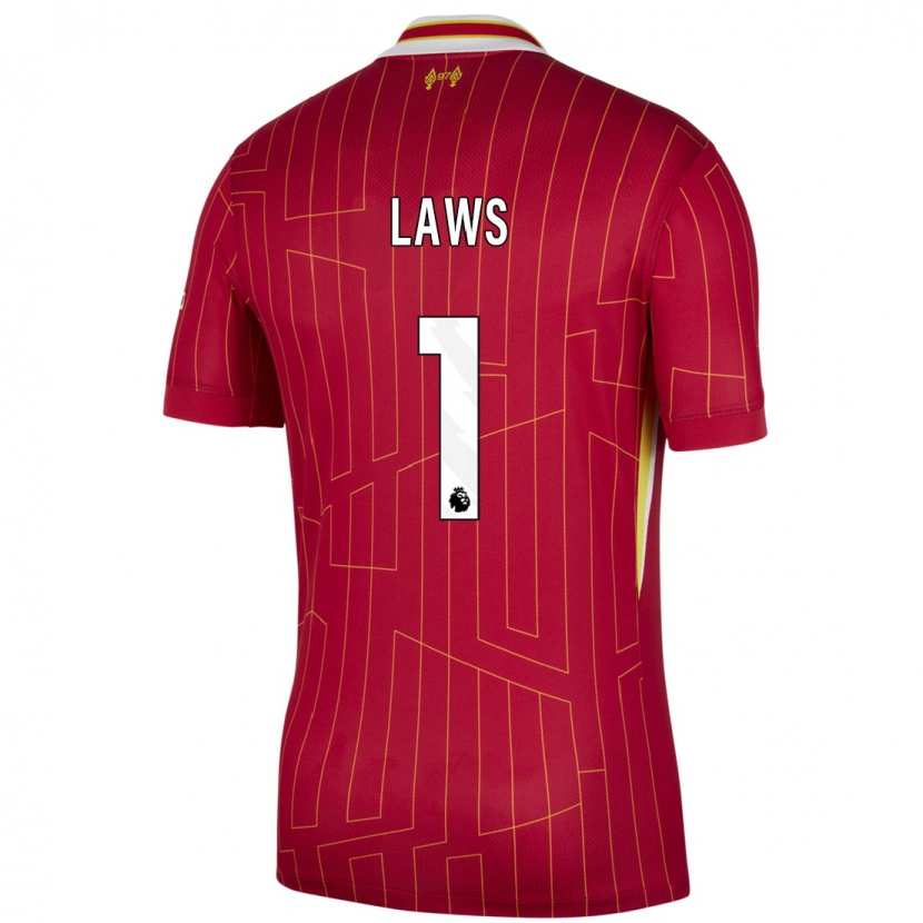 Danxen Men Rachael Laws #1 Red Yellow White Home Jersey 2024/25 T-Shirt