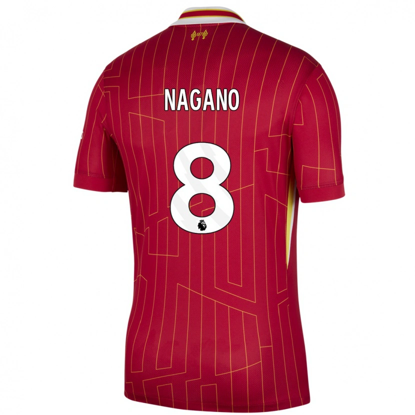 Danxen Men Fūka Nagano #8 Red Yellow White Home Jersey 2024/25 T-Shirt