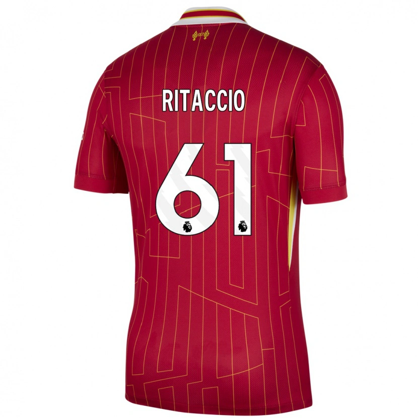 Danxen Men Matteo Ritaccio #61 Red Yellow White Home Jersey 2024/25 T-Shirt
