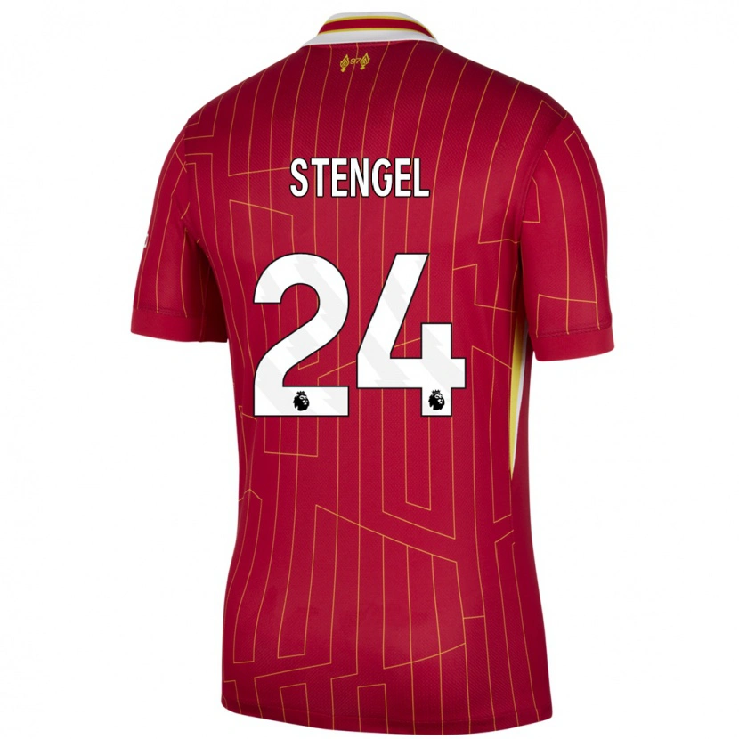 Danxen Men Katie Stengel #24 Red Yellow White Home Jersey 2024/25 T-Shirt