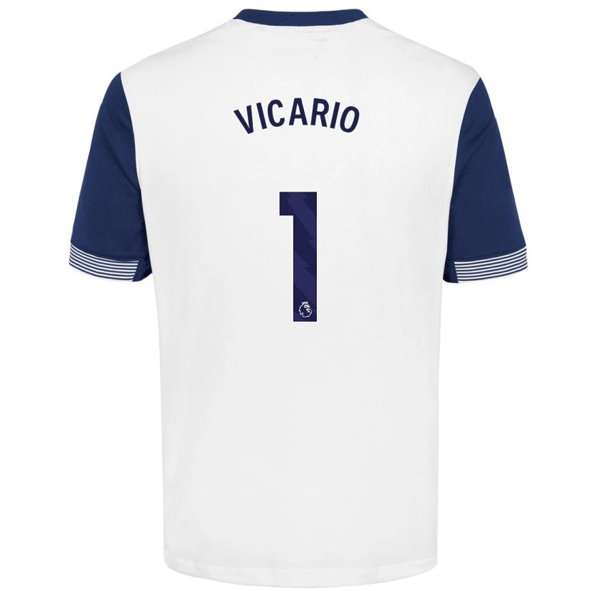 Danxen Men Guglielmo Vicario #1 White Blue Home Jersey 2024/25 T-Shirt